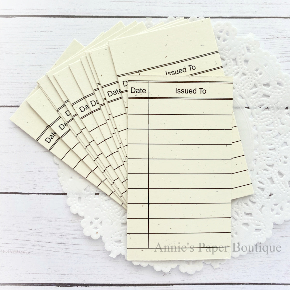 Issued to Mini Library Cards - Whitewash