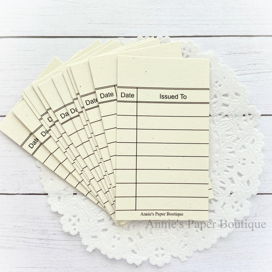 Issued to Mini Library Cards - Whitewash