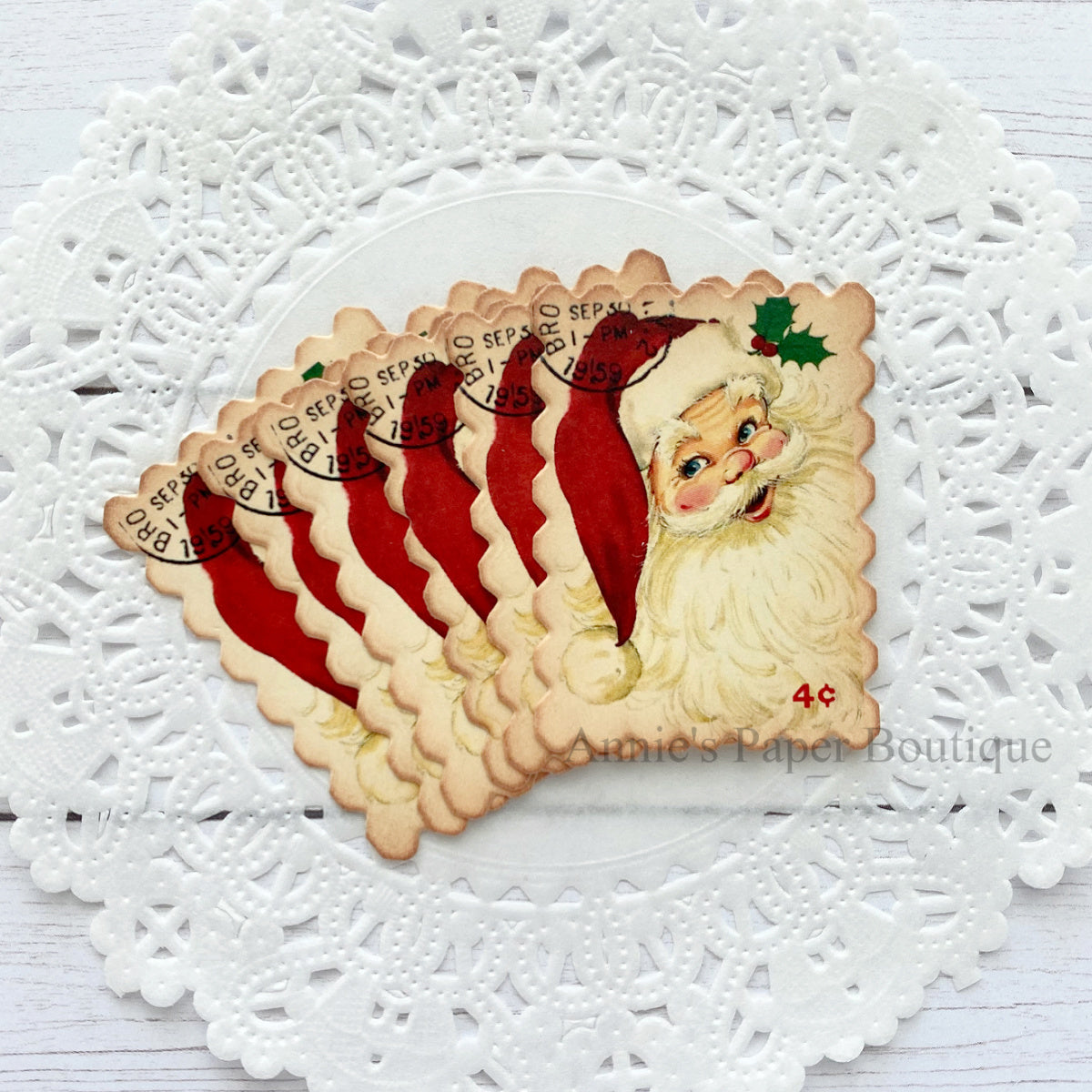 Jolly Santa Faux Postage Stamps