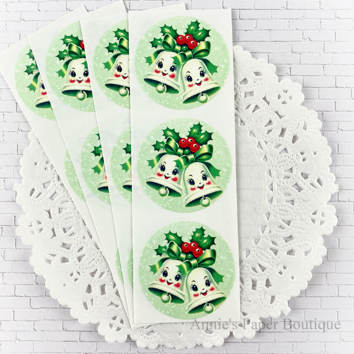 Jolly Christmas Bells Vintage Inspired Stickers