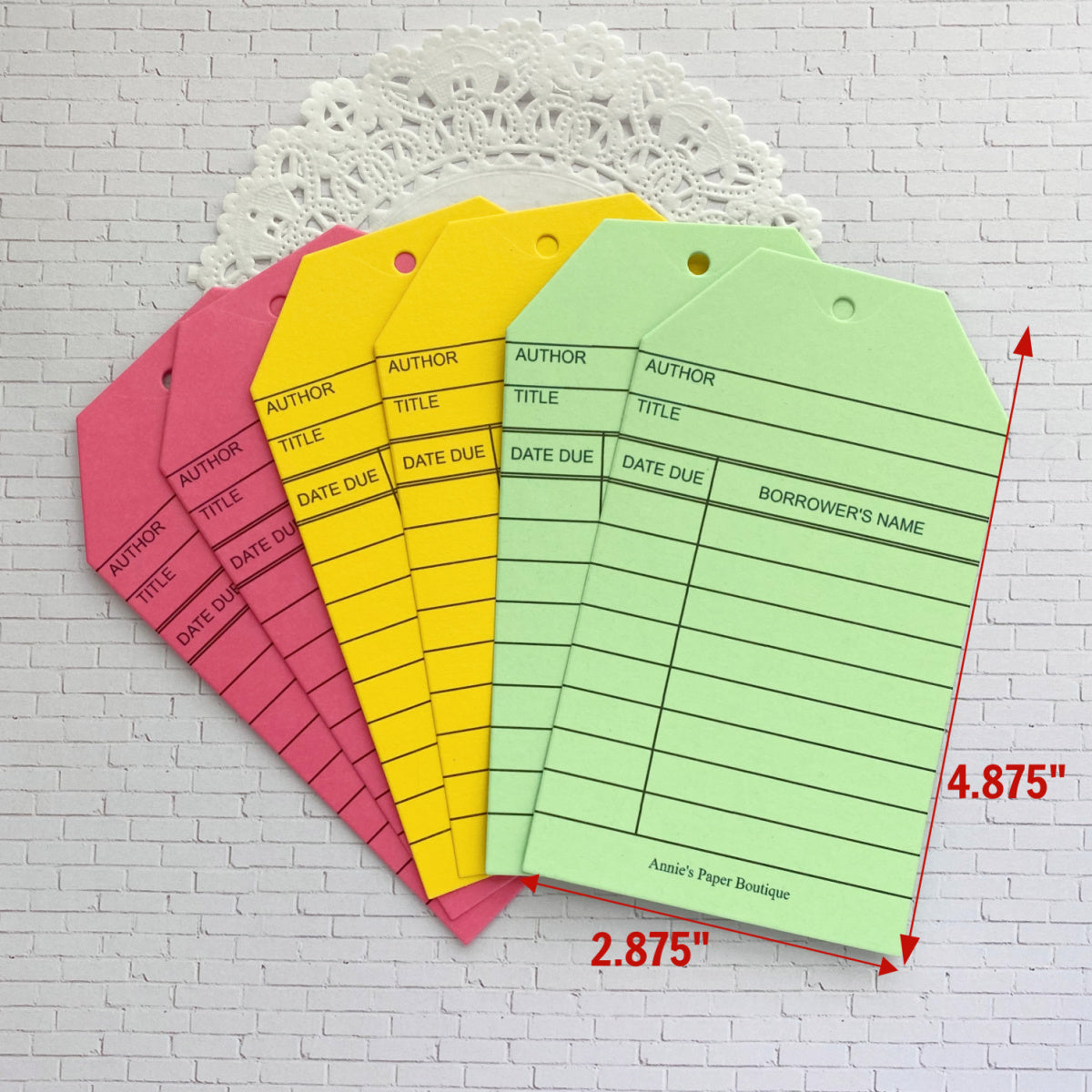 Library Card Tag Color Bundle