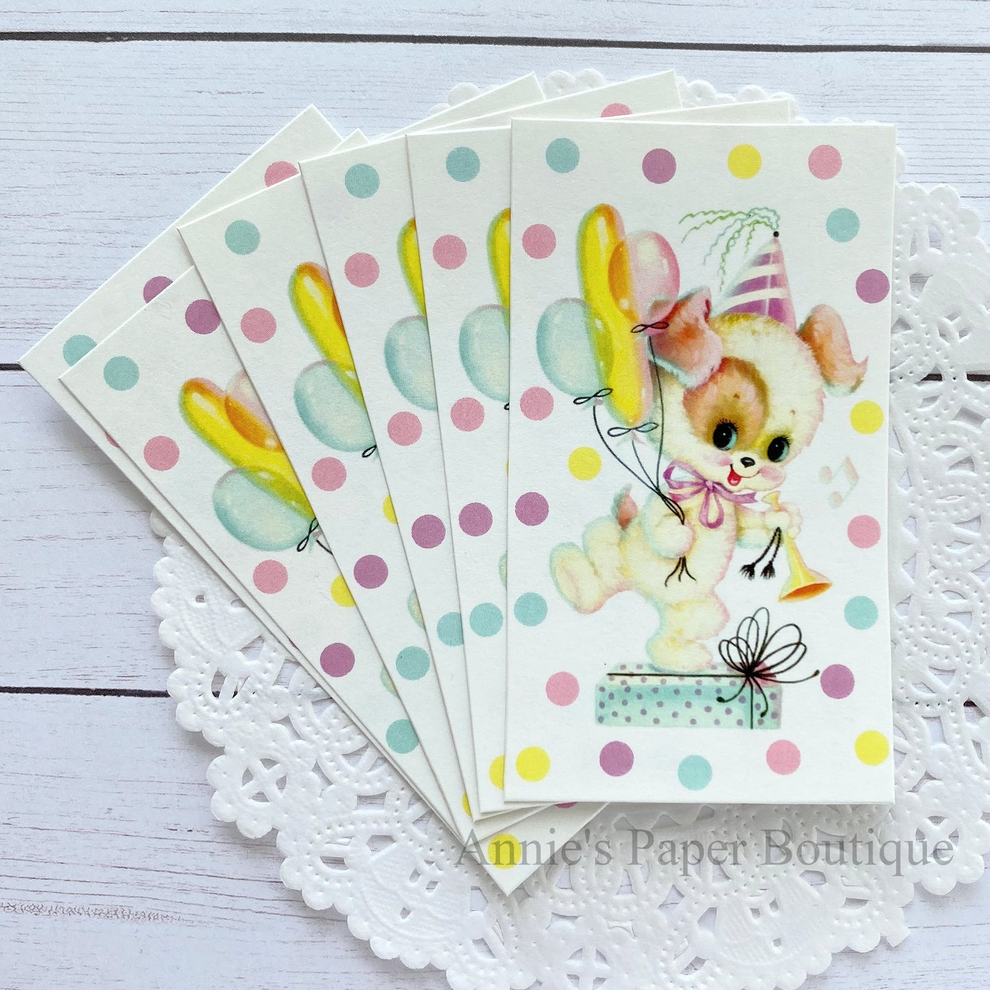 Puppy Party Retro Tags