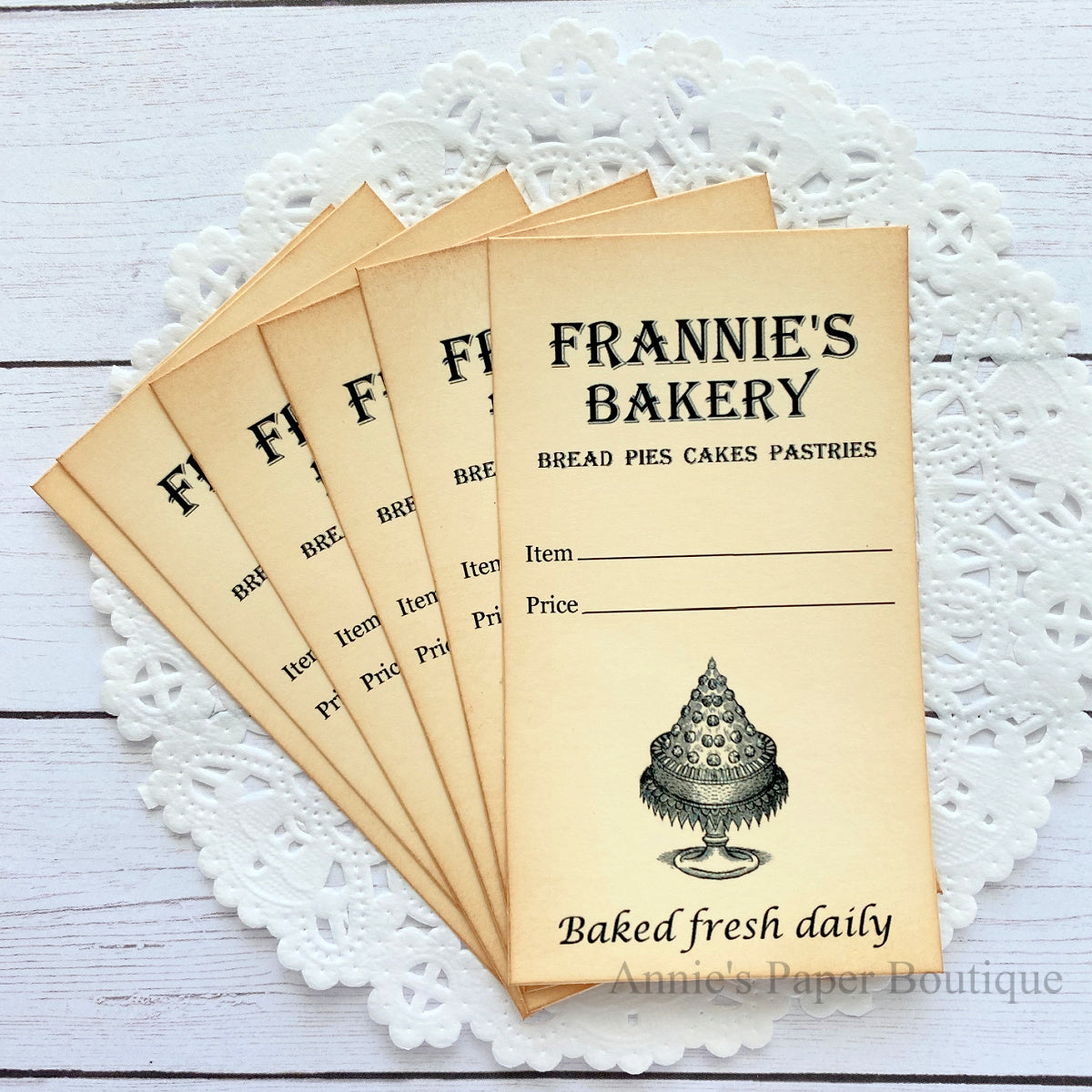 Bakery Vintage Inspired Price Tags