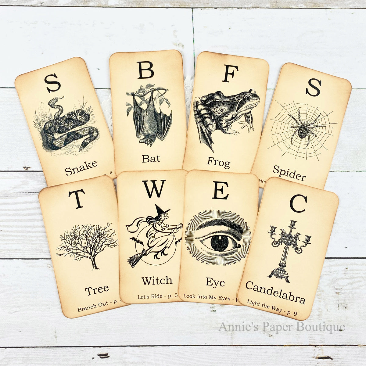 Halloween Flashcards Vintage Inspired Tags