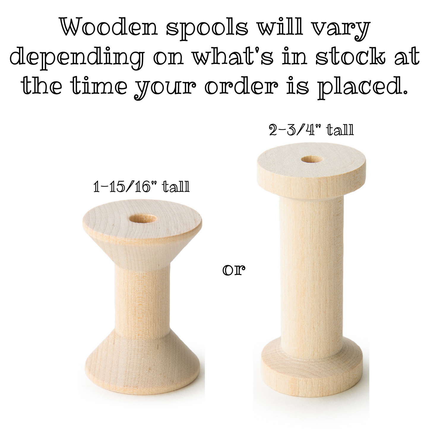 Wooden spool sizes