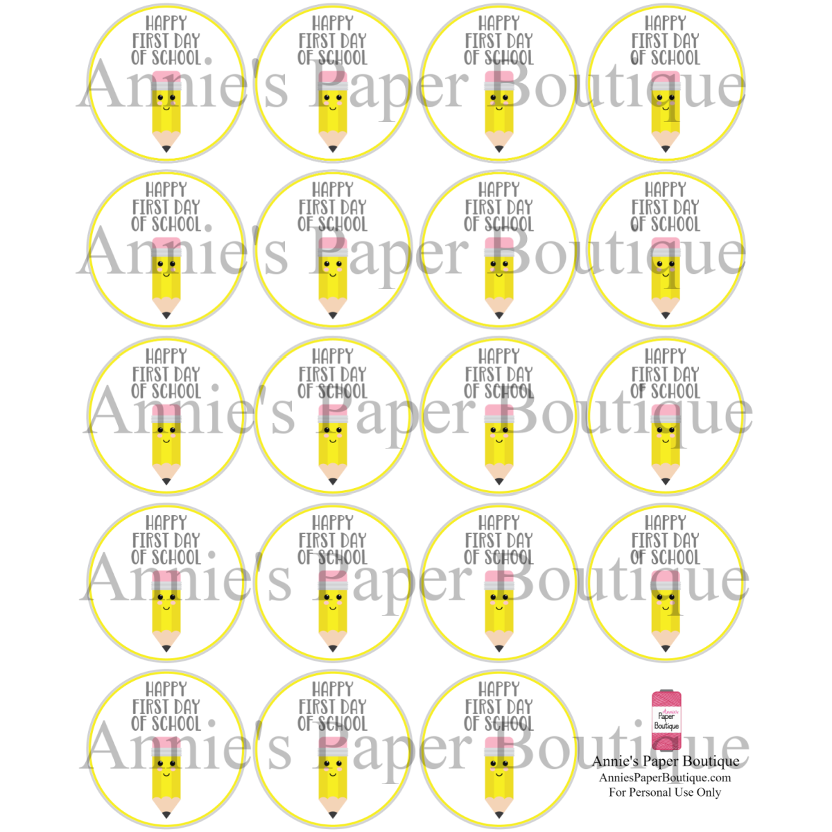 Happy First Day of School Print & Punch Tags