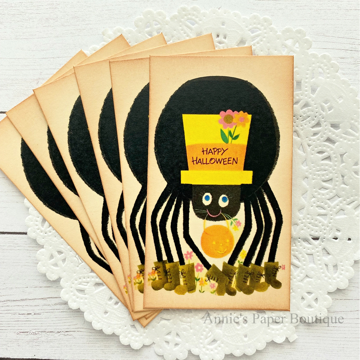 Happy Halloween Spider vintage inspired tags