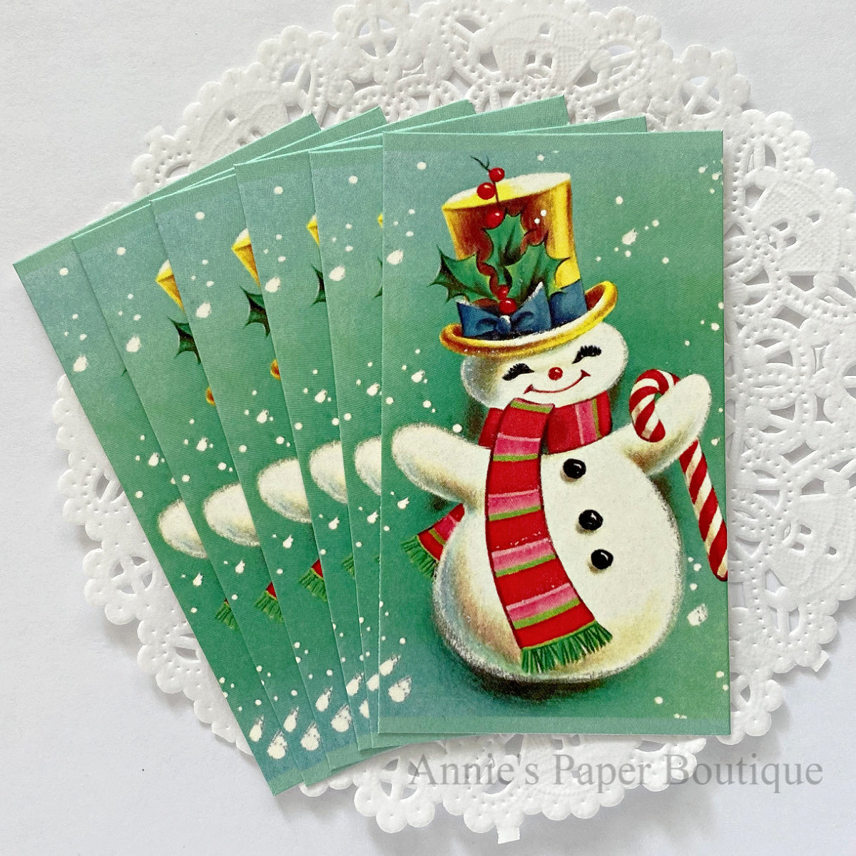 Jolly Snowman Retro Tags