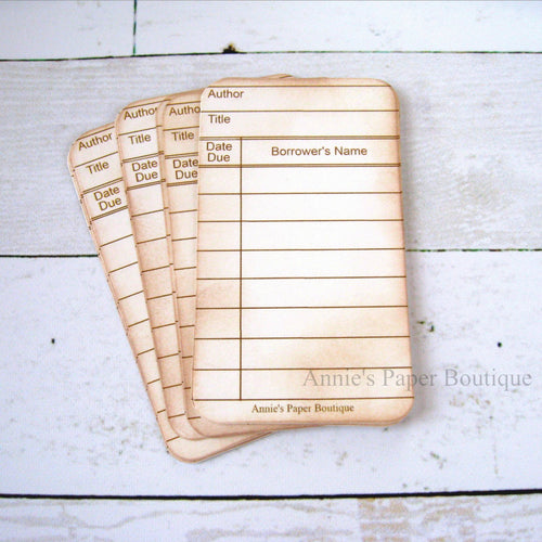 Natural White Mini Library Cards