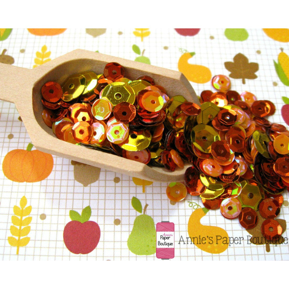 Autumn Sequins, Gold and Orange