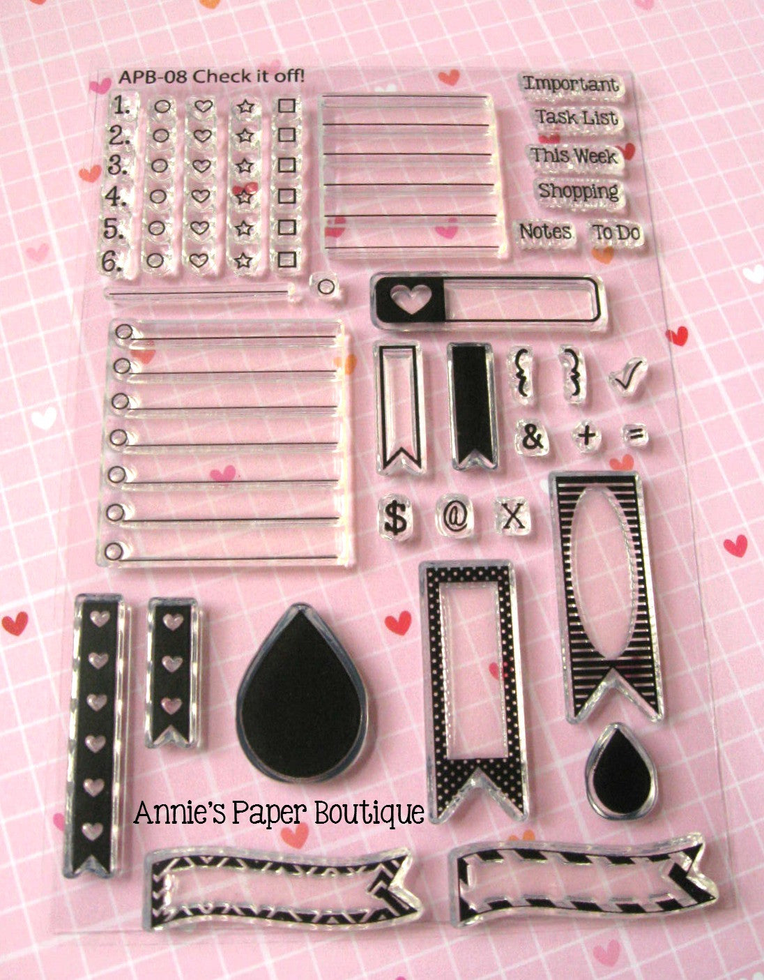 Planner Stamps - Checklists, Check Boxes, Flags, Lines