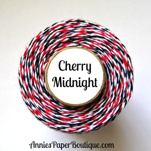Cherry Midnight Trendy Bakers Twine - Red, White, & Black