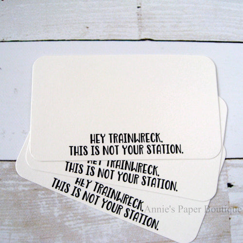Hey Trainwreck, This is Not Your Station Mini Note Cards