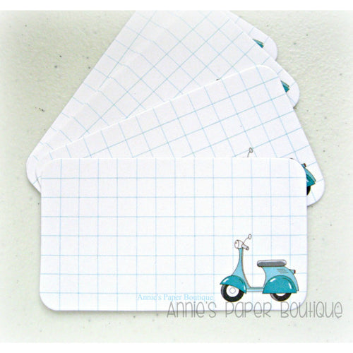 Aqua Scooter Grid Journaling Cards