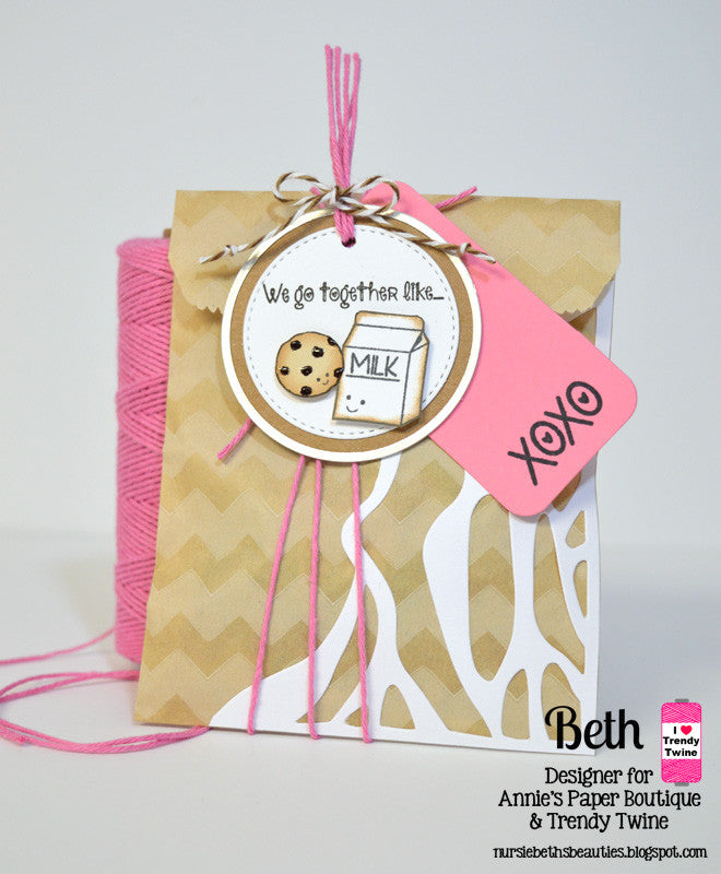 Kraft Chevron Treat Bags - 4" x 5-3/8" Paper Bags - Mid Size