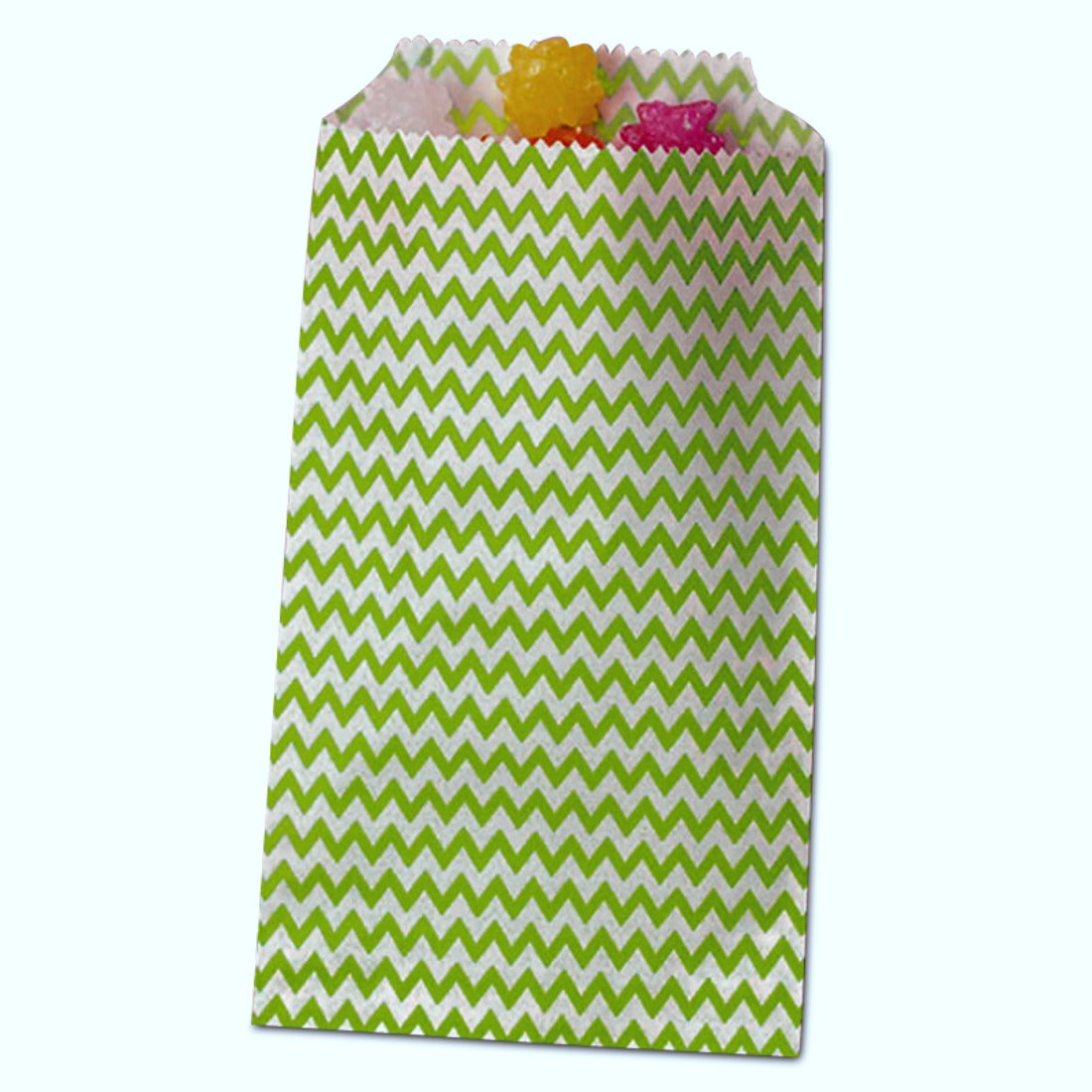 Light Green Chevron Treat Bags