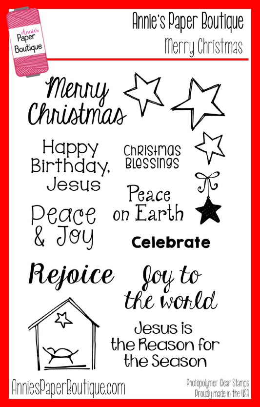 Merry Christmas Stamp Set with Nativity