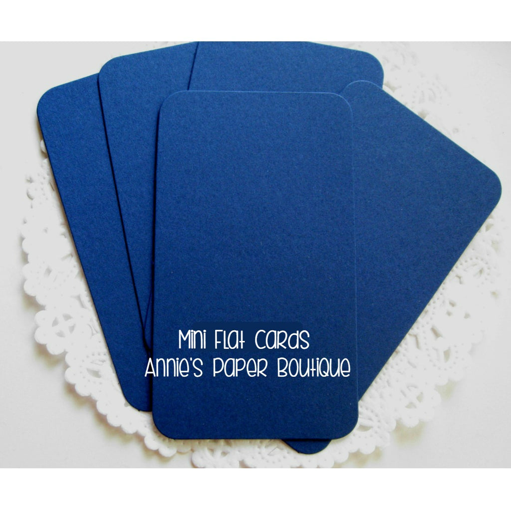 Mini Note Cards Mini Cards Small Cards Ivory/navy Blue Tri-fold