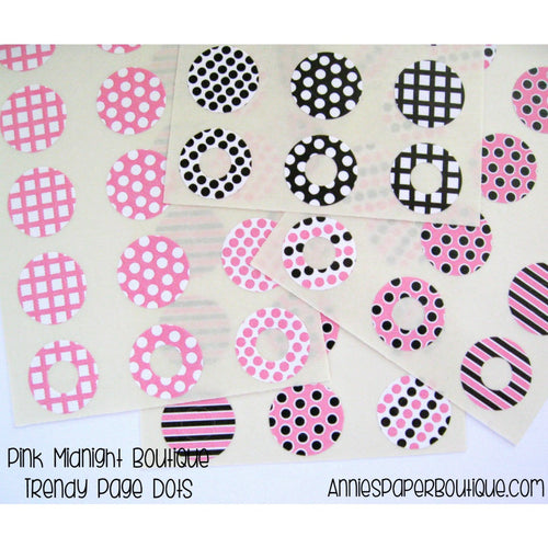 Pink Midnight Trendy Page Dots, Hole Reinforcers, Reinforcements