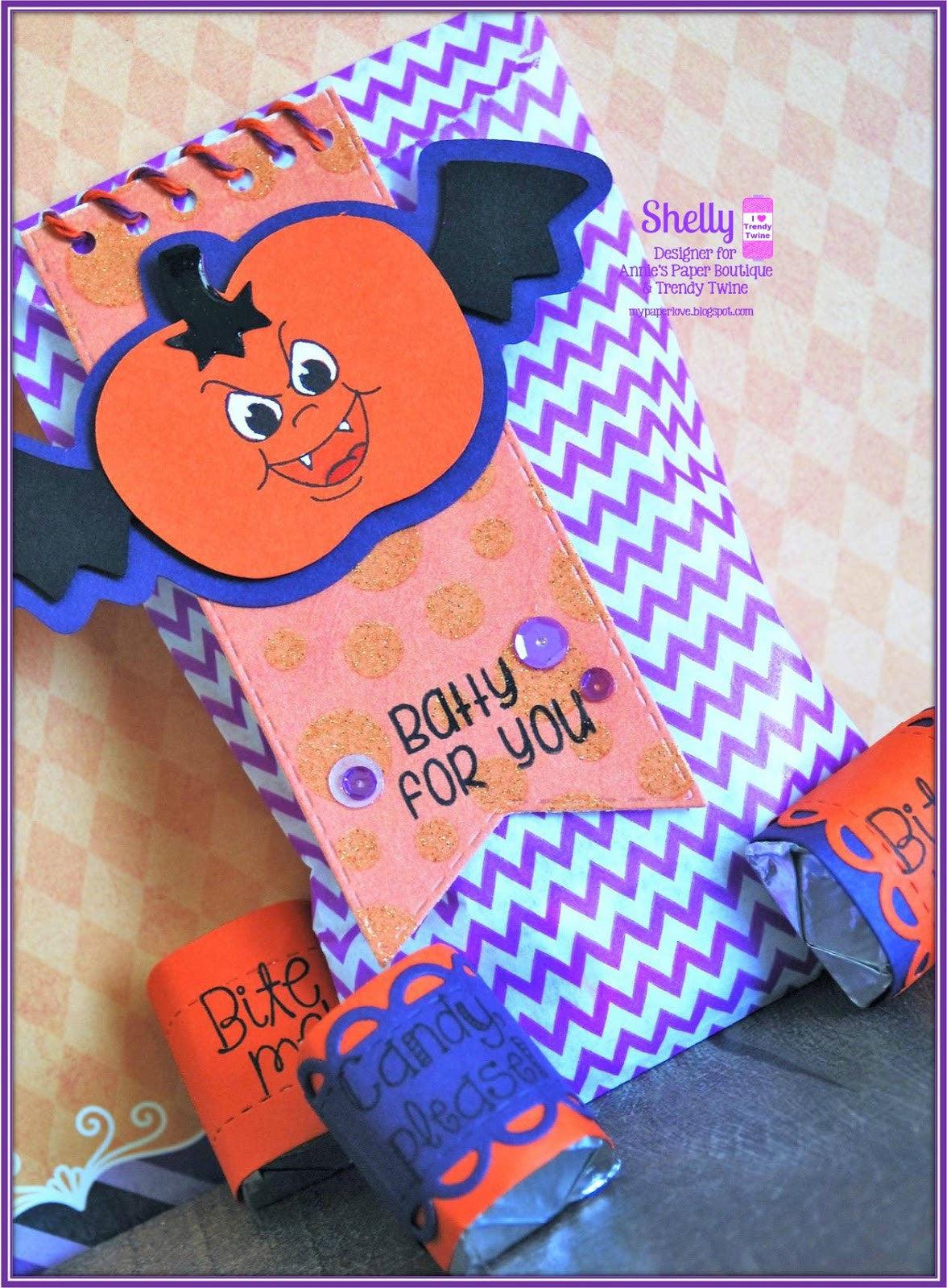Purple Chevron Treat Bags - 3-1/4" x 5-1/8" Paper Bags