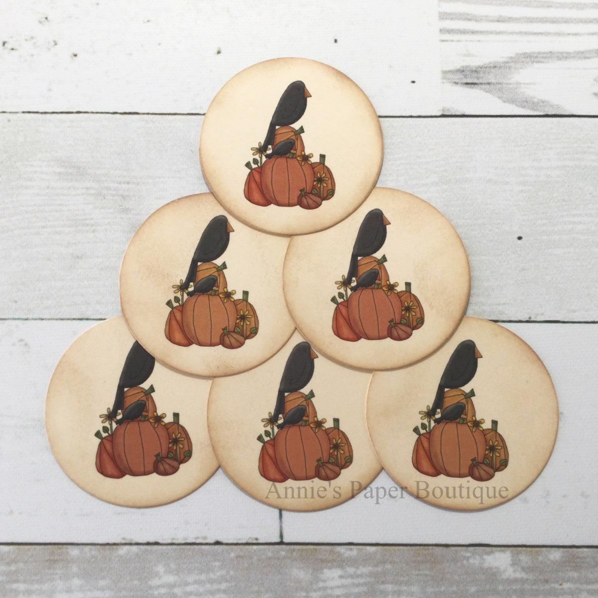 Crow & Pumpkin Vintage Inspired Tags