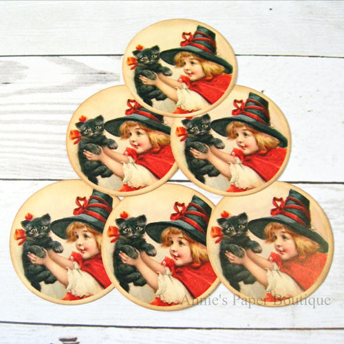 Round Vintage Inspired Halloween Tags