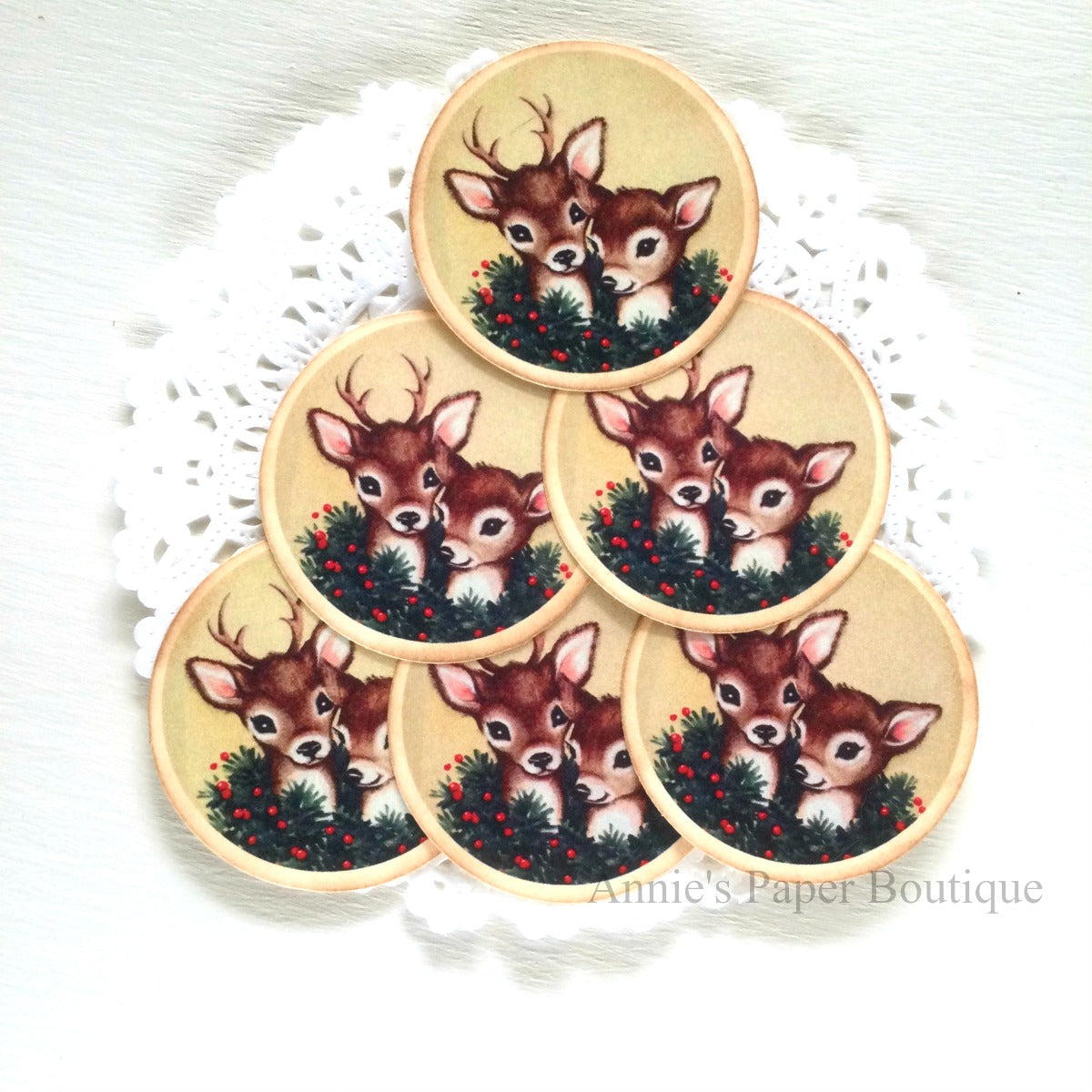Reindeer Vintage Inspired Tags