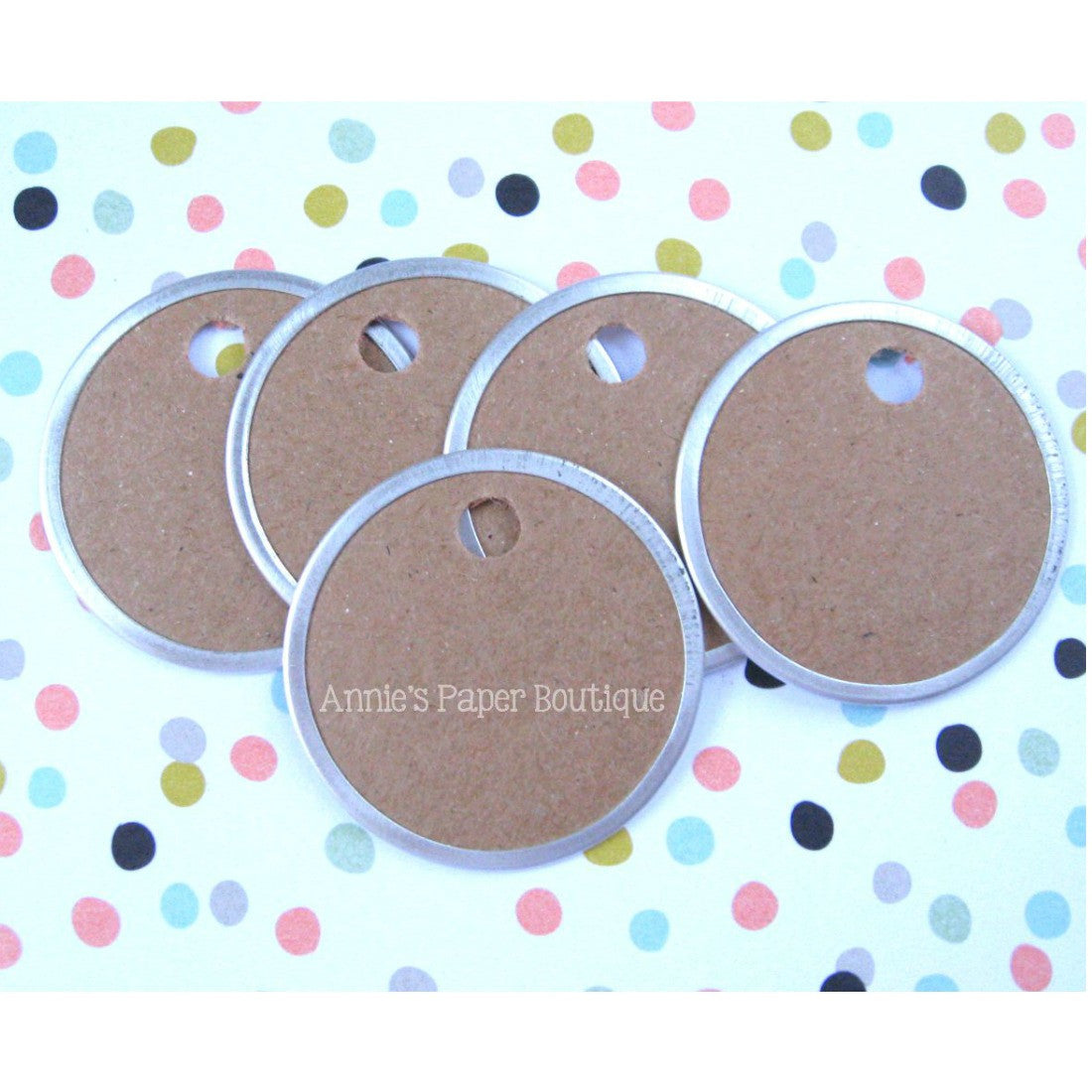 Petite Kraft Metal Rim Tags - 1-1/4"