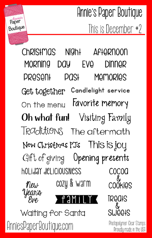 This is December #2 Clear Stamp Set - Christmas Jounaling, Memory Keeping