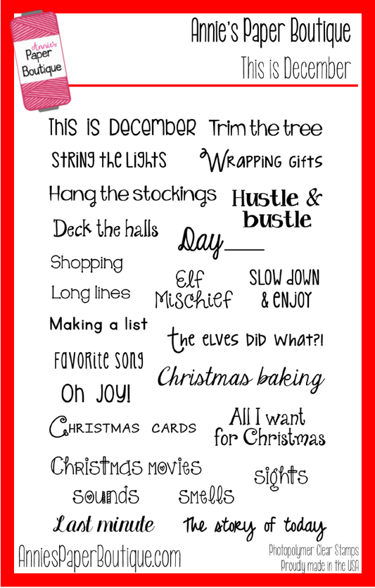 This is December Clear Stamp Set