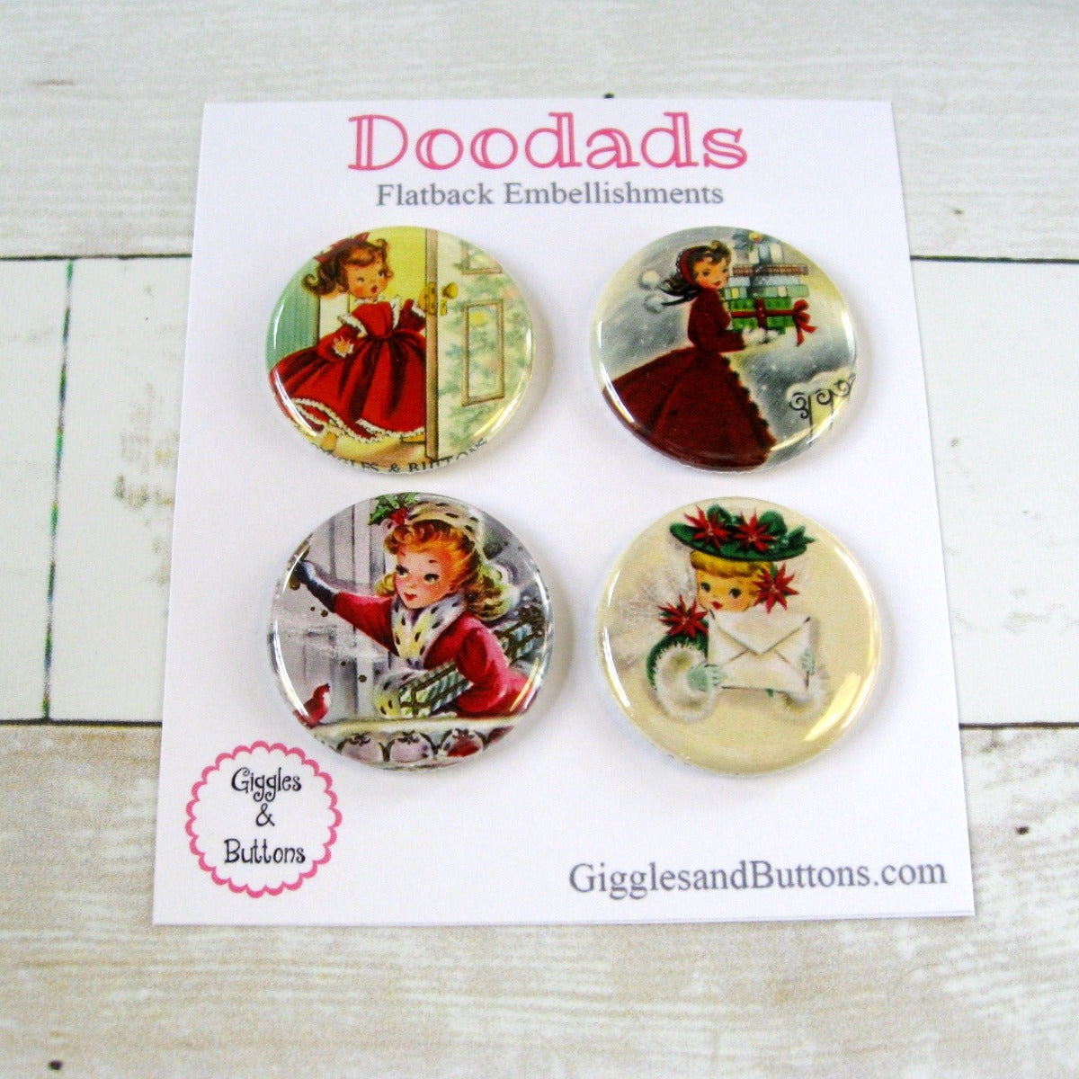 Vintage Christmas Girls Doodads