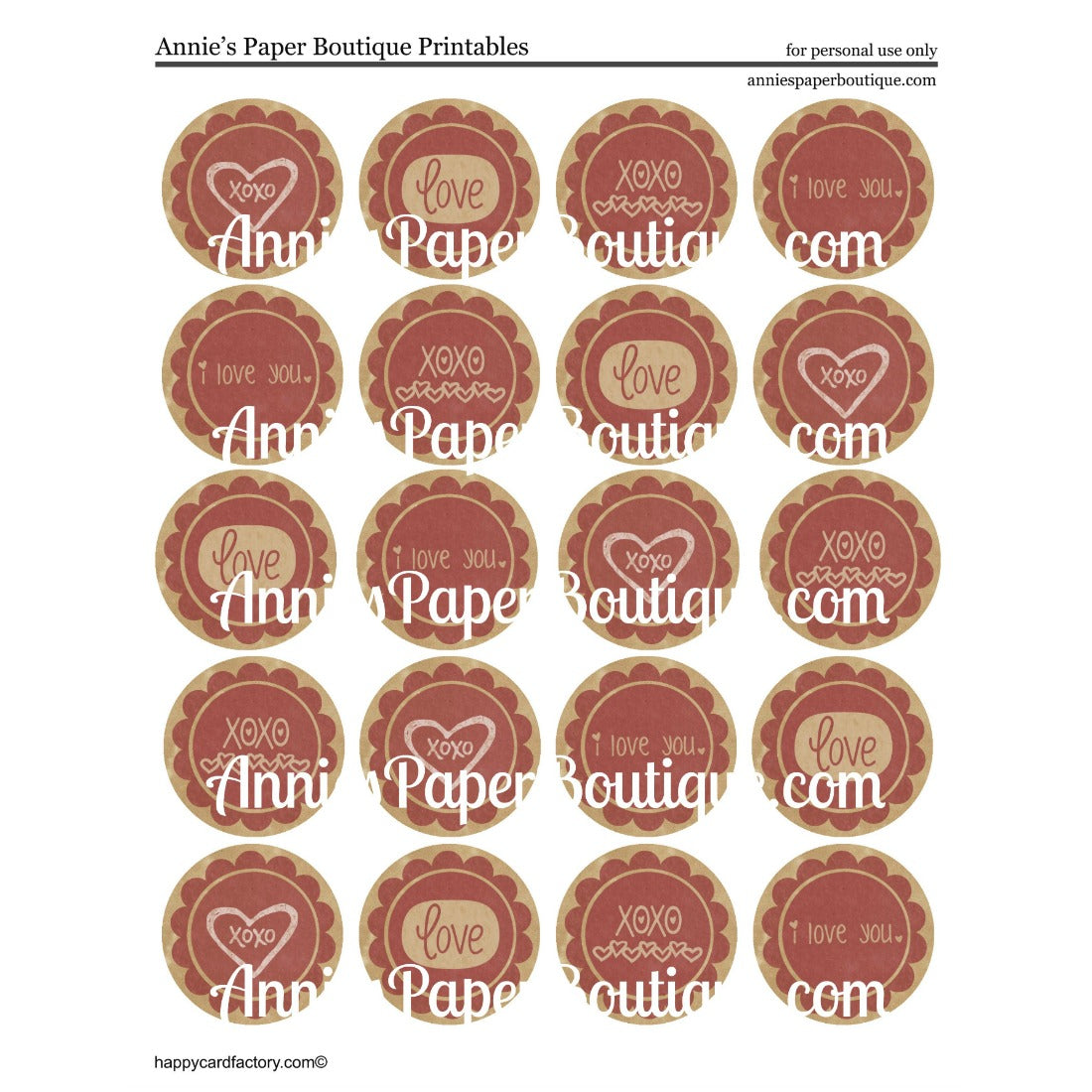 Vintage Love Print & Punch Tags