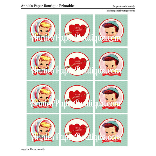 Vintage Valentine Print & Punch Tags