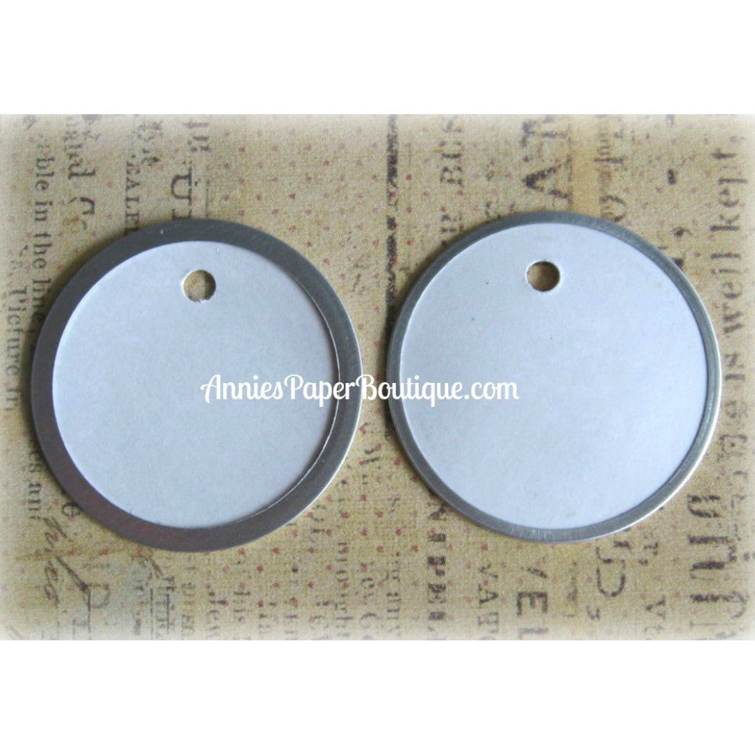 White Metal Rim Tags - 1-9/16"