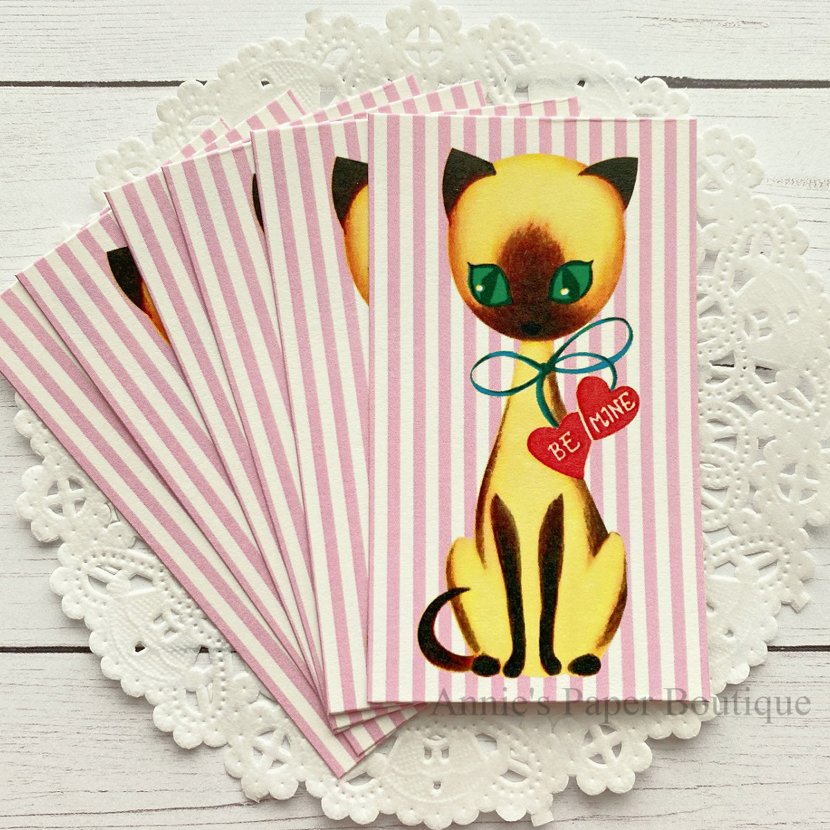 Be Mine Kitty Retro Tags