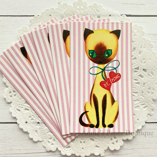 Be Mine Kitty Retro Tags