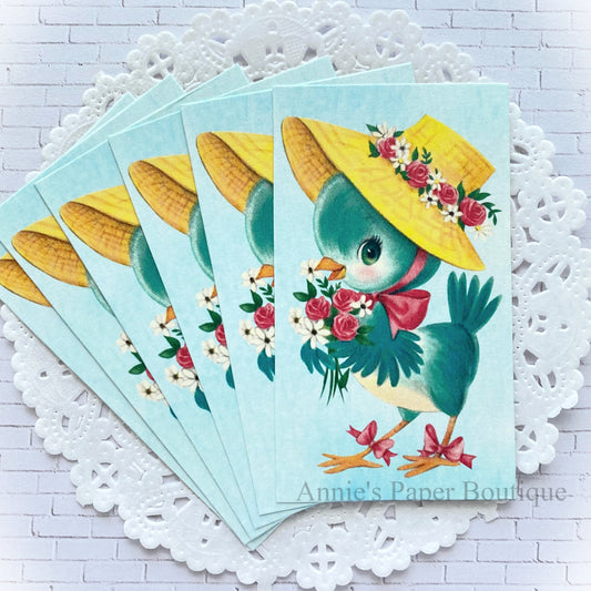 Birdie Bouquet Retro Tags