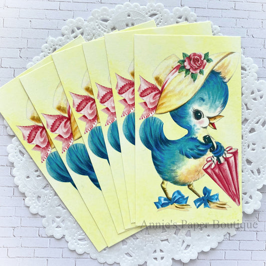 Birdie Umbrella Retro Tags