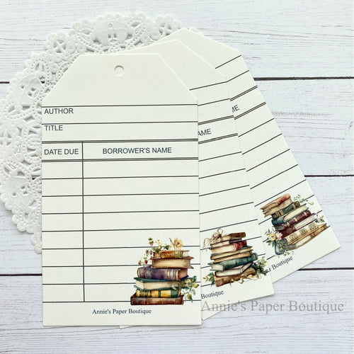 Books Library Card Tags