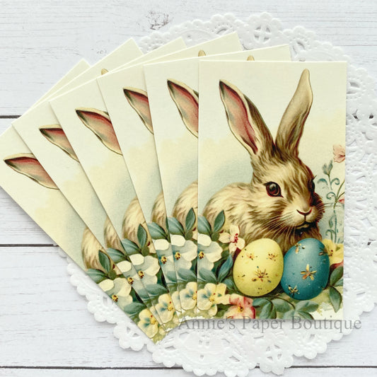 Bunny Easter Eggs Retro Tags