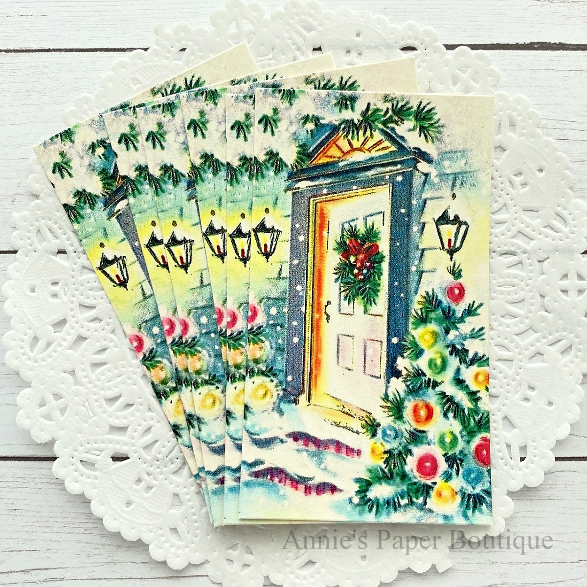 Christmas Door Retro Tags