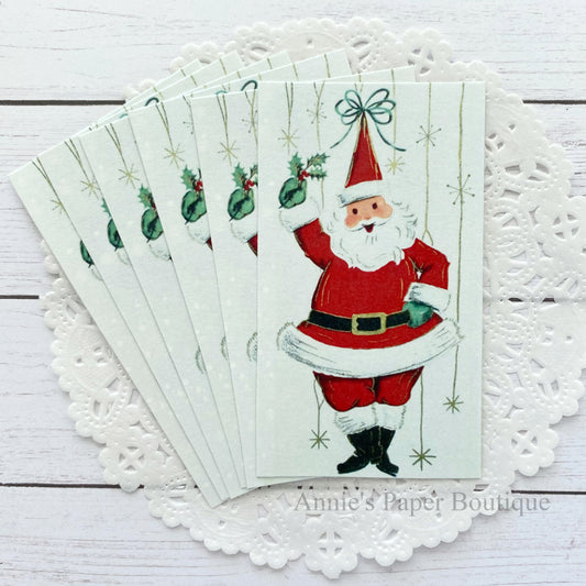 Festive Santa Retro Tags