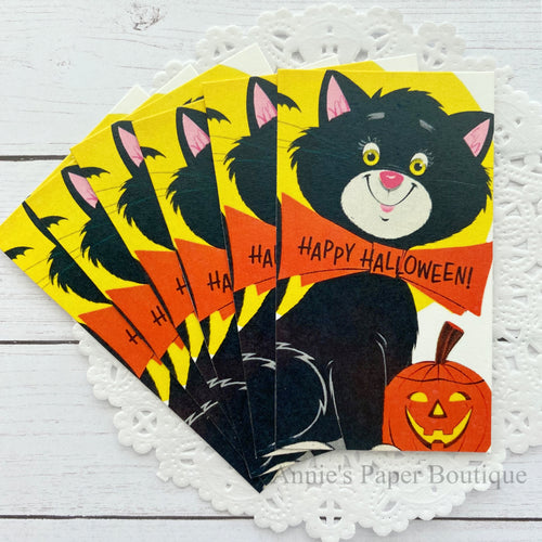 Halloween Black Cat Retro Tags