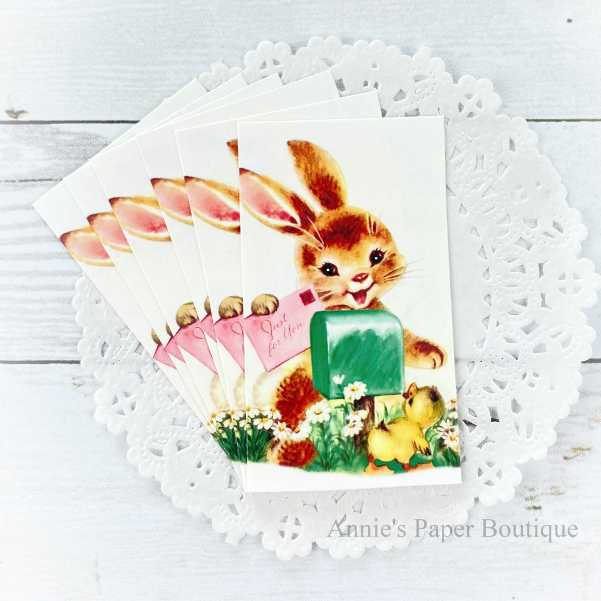Happy Mail Bunny Retro Tags