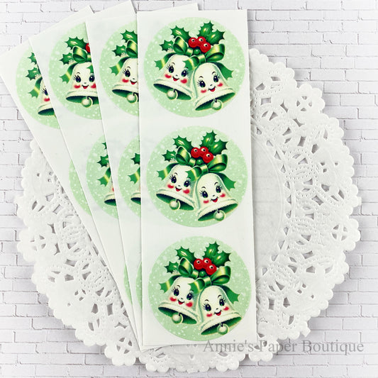 Jolly Christmas Bells Vintage Inspired Stickers