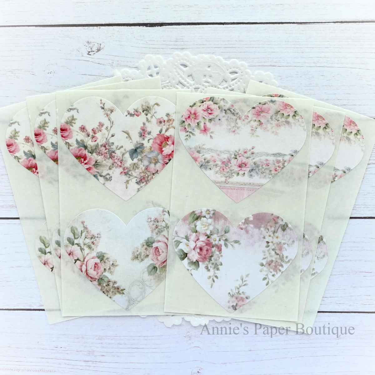 Soft Floral Heart Stickers