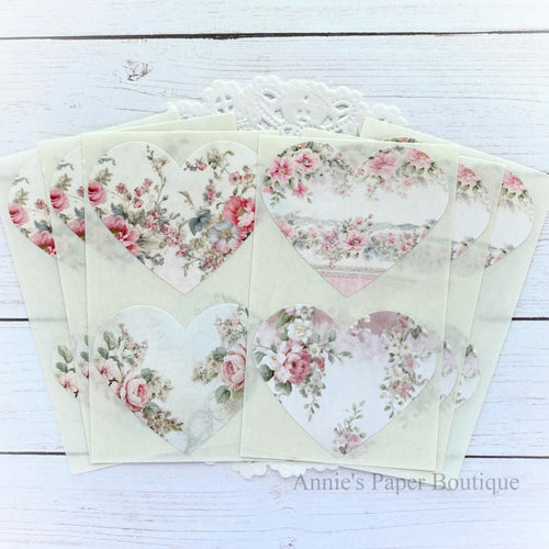 Soft Floral Heart Stickers