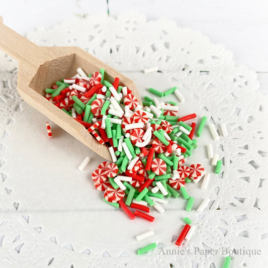Peppermint Christmas Polymer Clay Embellishments