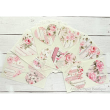 Pink Floral Plank Heart Stickers
