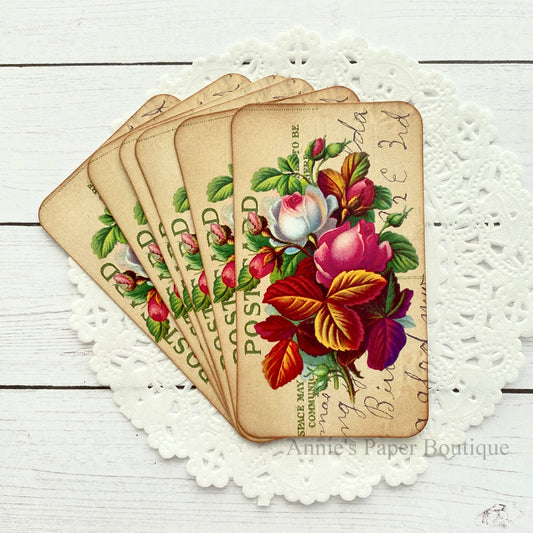 Roses Mini Postcard Tags